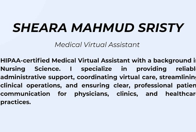 be your professional medical virtual assistant